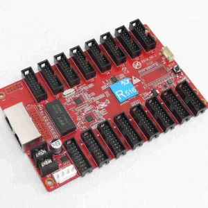 HD-R516 LED Receiving Card with 16 HUB75E interfaces and dual Gigabit ports for large display pixel control