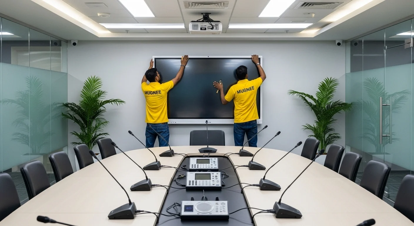 Interactive Flat Panel Display Price in Bangladesh Smart Interactive Flat Panel Installation in Conference Room by Mugnee Bangladesh