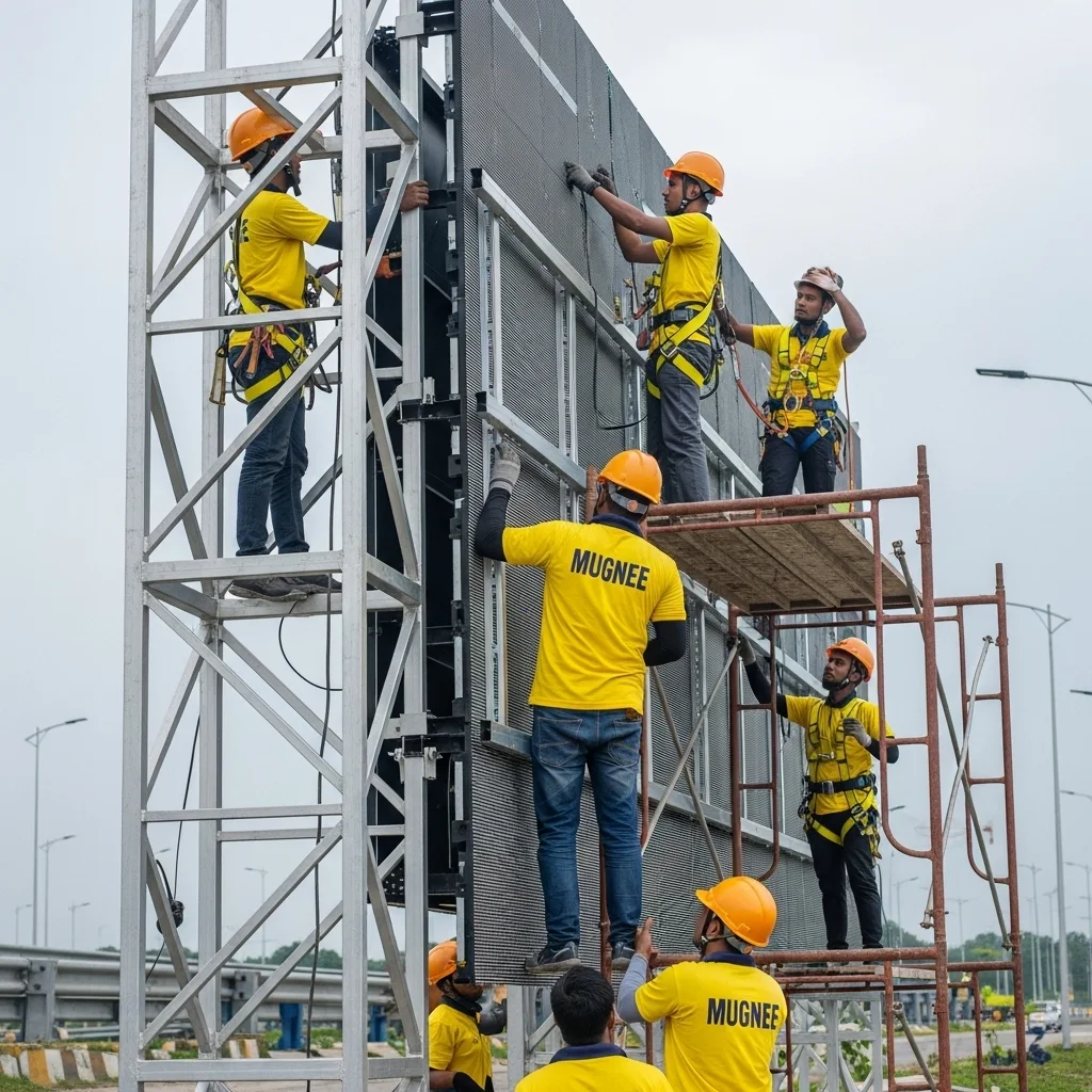 Outdoor LED Screen | High Resolution LED Display for Ads Outdoor LED installation progress photo 2