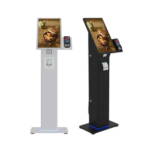 Floor-Standing Hospital Visitor Management Kiosk with QR Code Scanner
