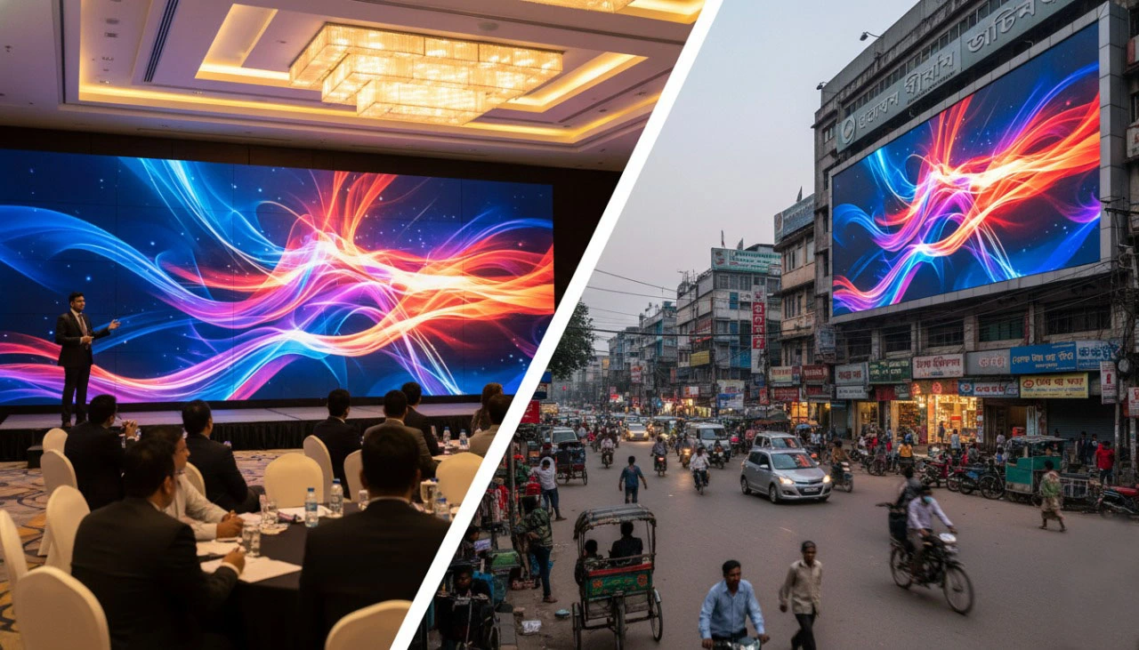 Outdoor rental LED screen with truss in Bangladesh