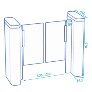 Quantum Speed Gate DS-Q60 for Secure Access Control ds q60 speed gate dimension01