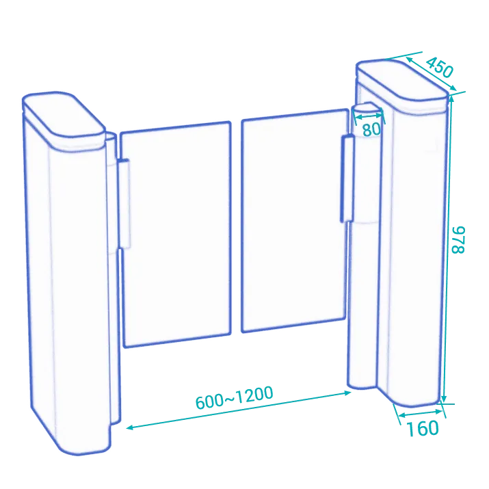 ds-q60-speed-gate-dimension01 ds q60 speed gate dimension01