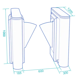Flap Barrier Turnstile DS312 with Stainless Steel Body