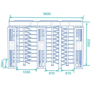 Full Height Turnstile DS403 Triple Lane Gate Full Height Turnstile DS403 Triple Lane with Stainless Steel Structure for Maximum Security