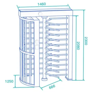 Full Height Turnstile DS411 with Stainless Steel
