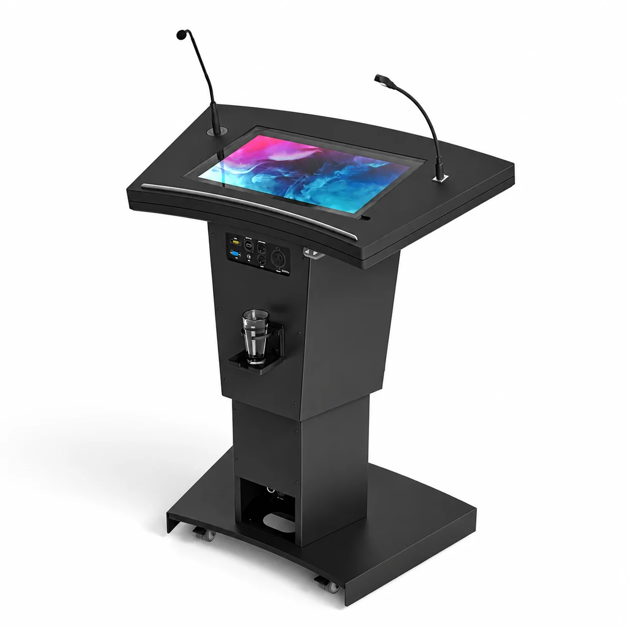 Motorized AV Digital Podium with Touchscreen & Dual Mic Motorized AV Digital Podium with Touchscreen & Dual Mic