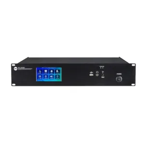 The CMX WS-200MC Digital Conference System Controller is a professional central control unit designed for large meeting rooms, council chambers, auditoriums, government facilities, training centres, and corporate conference environments. It supports up to 4,096 wired conference units and 250 wireless conference units, making it suitable for both medium-sized and large-scale installations. The controller uses non-compressed digital audio transmission with a 48kHz sampling rate and an 80Hz–16kHz bandwidth to deliver clear speech reproduction. Its built-in DSP provides audio matrix routing, noise suppression, equalisation, volume, and delay adjustment. A 4.3-inch HD touchscreen enables convenient setup and operation directly from the front panel. The CMX WS-200MC supports PELCO and VISCA camera-control protocols for automatic video tracking through infrared control and presets. TCP/IP connectivity allows management through PC software or a web browser. It also supports USB recording, simultaneous interpretation, RS232 central control, 16-channel role-separated outputs, and independent recording of conference units through compatible software. Optional DANTE audio output, automatic camera tracking, interpretation, and AV automation integration provide additional system flexibility. With extensive connectivity, scalable capacity, and advanced audio management, the WS-200MC is a reliable controller for professional digital conference system projects in Bangladesh and ensures organized communication, dependable operation, and efficient centralized management.